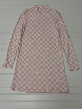 Epic Threads Pink & White Checker Mock Neck Dress